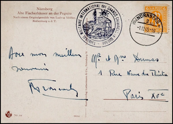 Tribunal de Nuremberg poste allemande