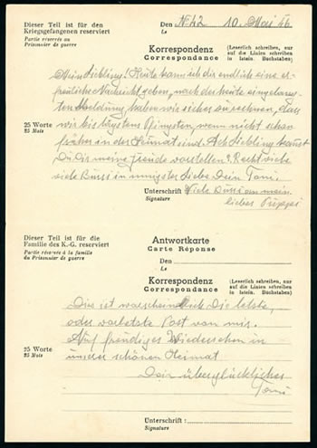 Carte avec réponse attachée