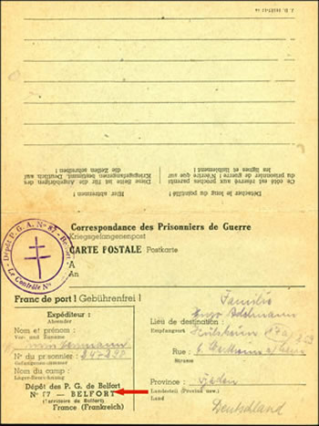 Carte-postale double de pga de Belfort 1