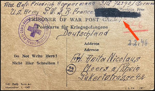 Prisonnier allemand dans un camp en France géré par l'armée américaine