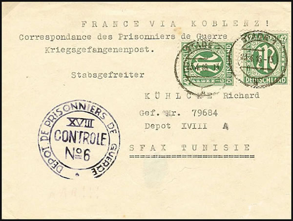 Prisonnier de guerre allemand à Sfax Tunisie