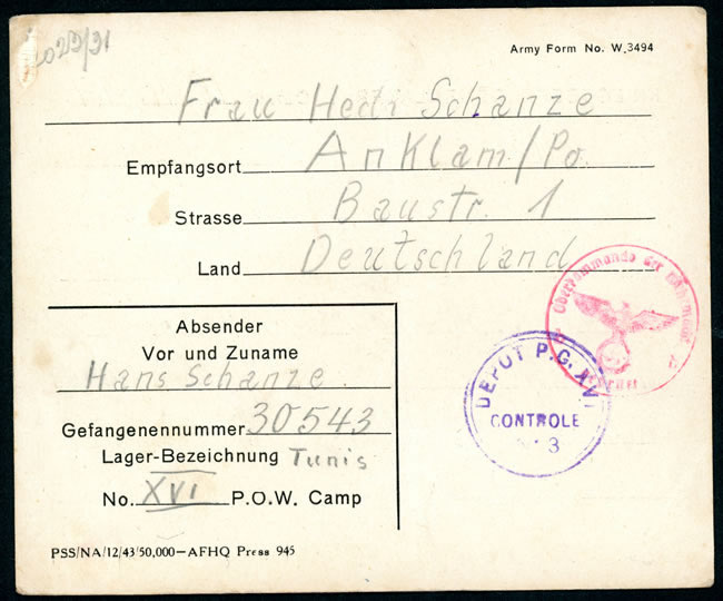 Camp No XVI de prisonniers de guerre de l'Axe en Tunisie