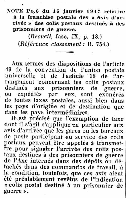 Colis postaux pour prisonniers de guerre