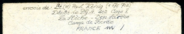 Lettre du Camp de Thorée-