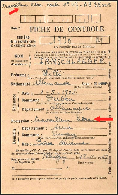 carte de ravitaillement pour un travailleur libre allemand 1947