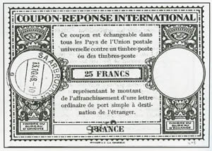 CRI de France à 25f surchargé Sarre 
