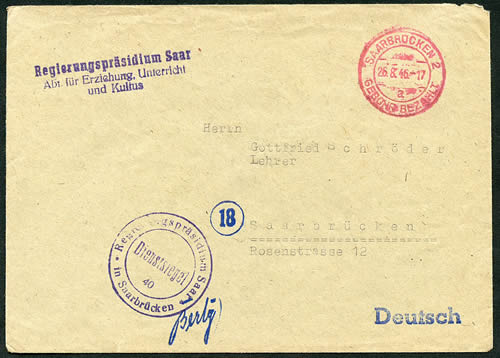 Timbre-à-date Gebuhr Bezahlt de sarrebrucken