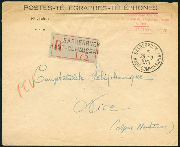 Lettre du haut-Commissariat en Sarre 