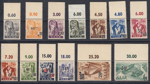 Série surchargée sur papier grisatre