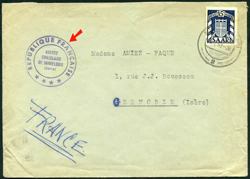 Timbre de service utilisé par une autorité française