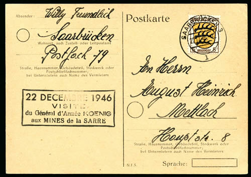 Visite du général Koenig en Sarre