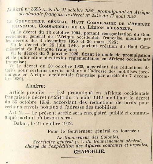 tarif réduit pour mobilisés