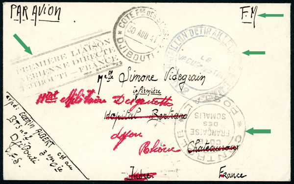 1ère liaison directe Djibouti France 1941