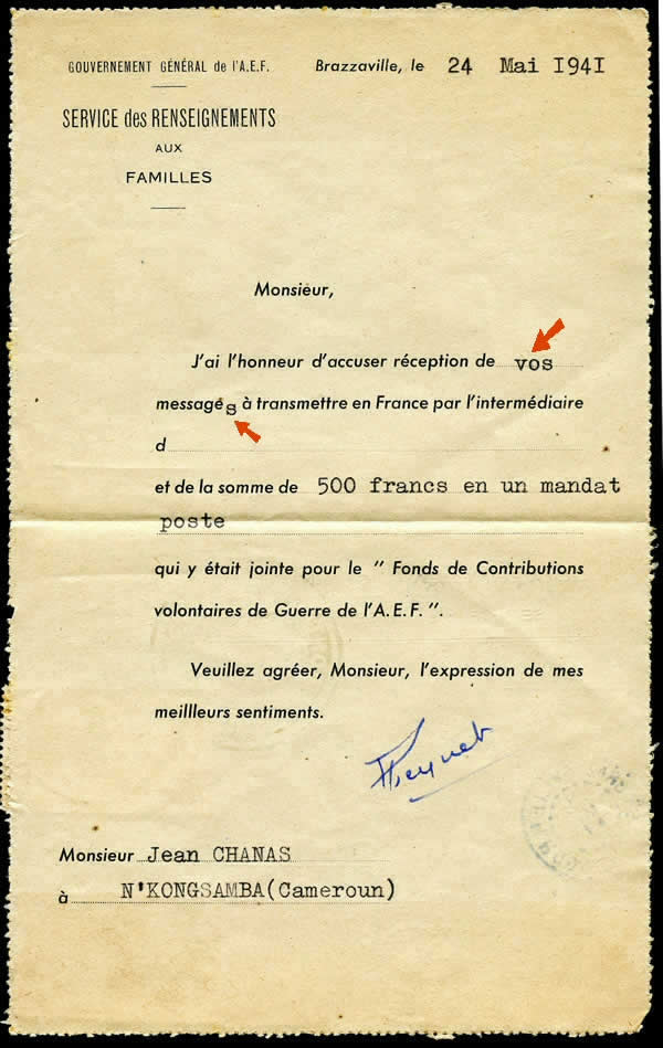 intérieur de la carte-lettre