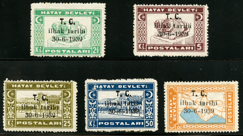 Timbres avec surcharge sans sérif au T