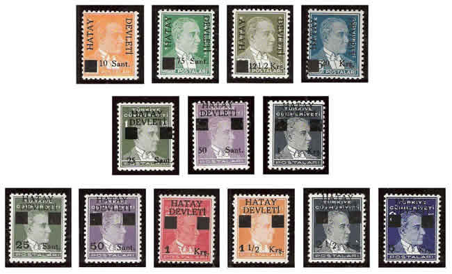 Timbres turcs surchargés