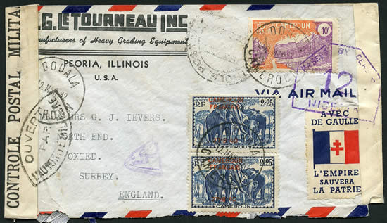 Vignette de gaulle sur lettre