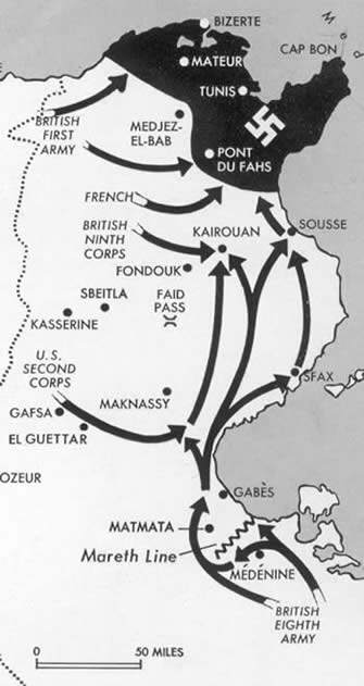 Carte de la campagne de Tunisie