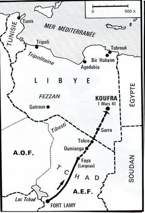 Carte raid sur Koufra