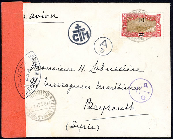 Censure militaire CM au Levant 1943