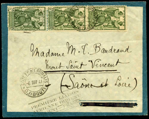 Vol direct Djibouti france septembre 1941
