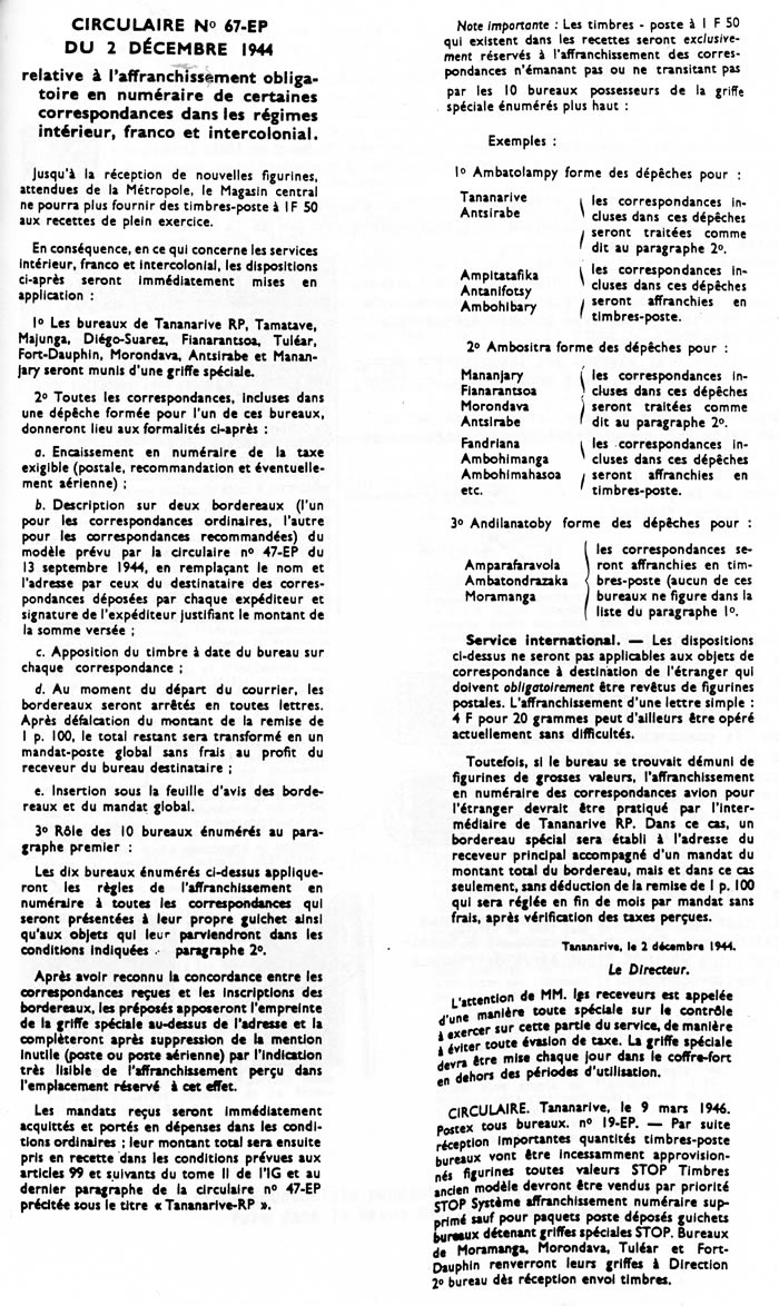 Circulaire relative aux griffes