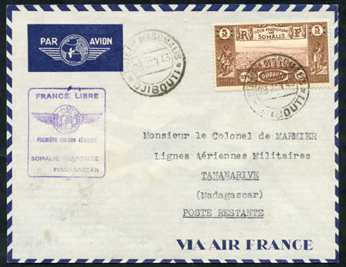 1er vol Djibouti Tanananrive fev 43