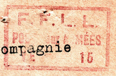 cachet rectangulaire Vaguemestre d'Etapes