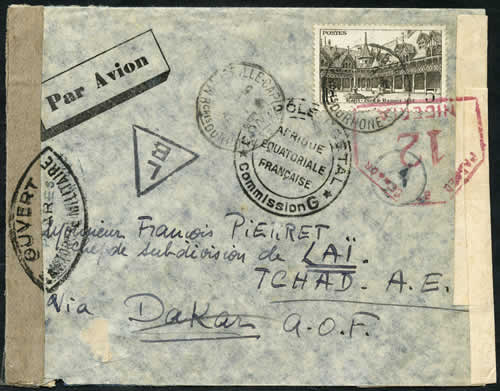 lettre de France pour le Tchad via Dakar