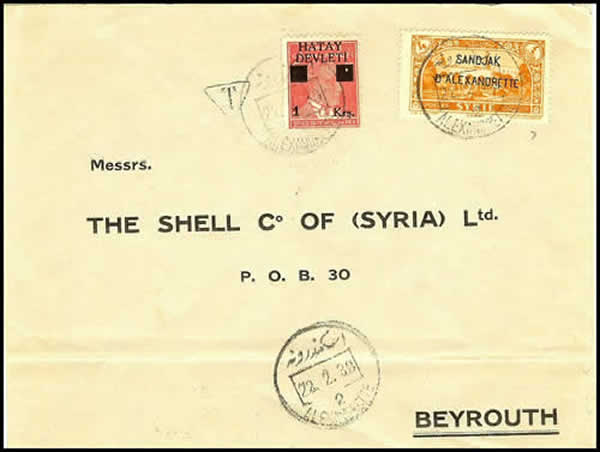 Lettre du Hatay taxée