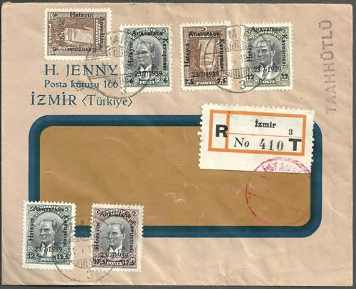 Timbres turcs surch Hatay été 39