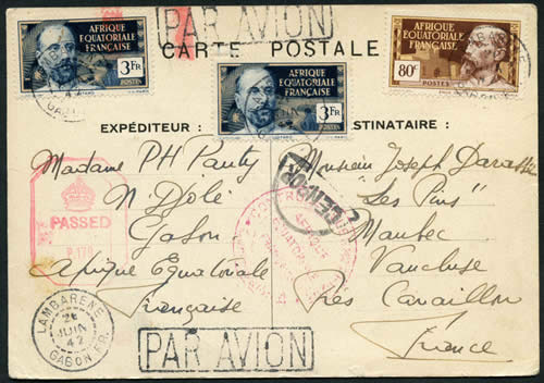 carte interzones du Gabon pour la métropole