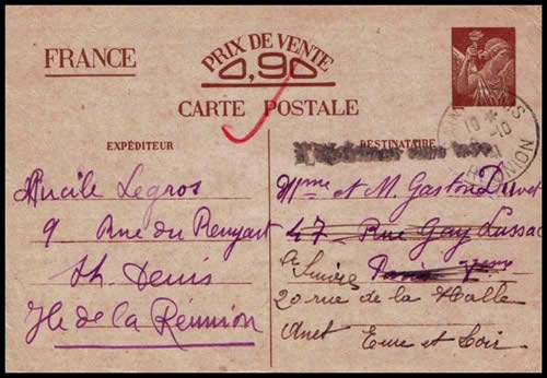 Carte interzones utilisée à la Réunion