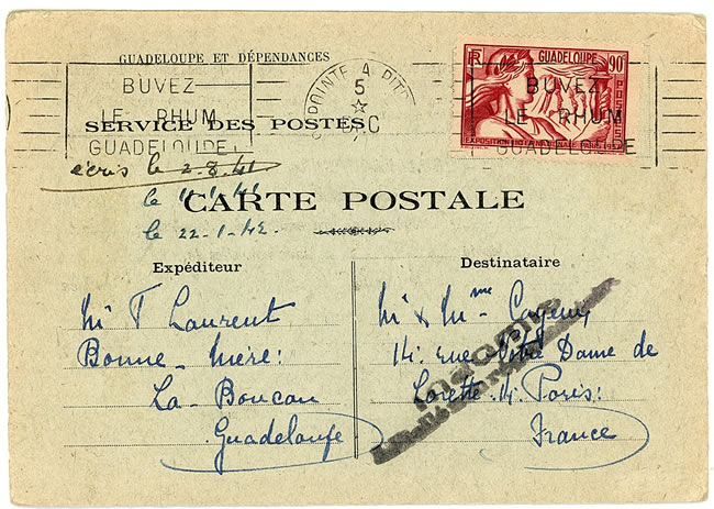 Carte interzones locale de Guadeloupe recto