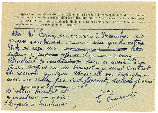 carte interzones locale de Guadeloupe Verso