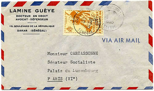 Lettre du cabinet de Lamine Gueye