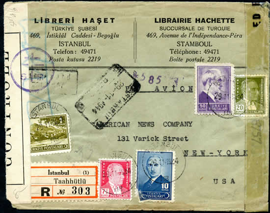 LR Istanbul vers NY avec censure SR