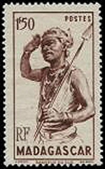 Madagascar 1F50 avec monogramme Rf