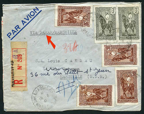 Lettre de madagascar via Dakar