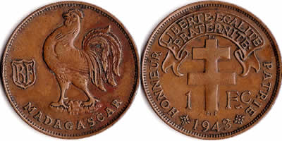 Pièce de 1F avec Croix de Lorraine