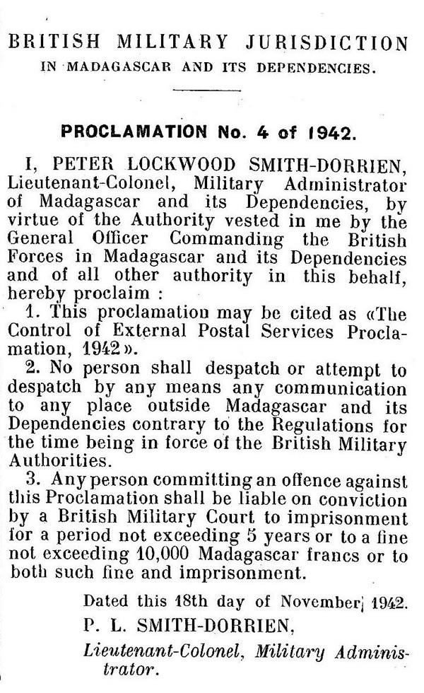Censure Britannique à Madagascar