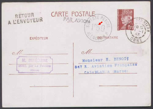 Interzone surcharée 1F50 pour le Maroc