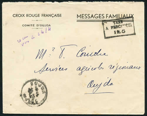 Message Croix-Rouge taxé à l'arrivée