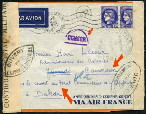 Lettre de Marseille pour le Cameroun