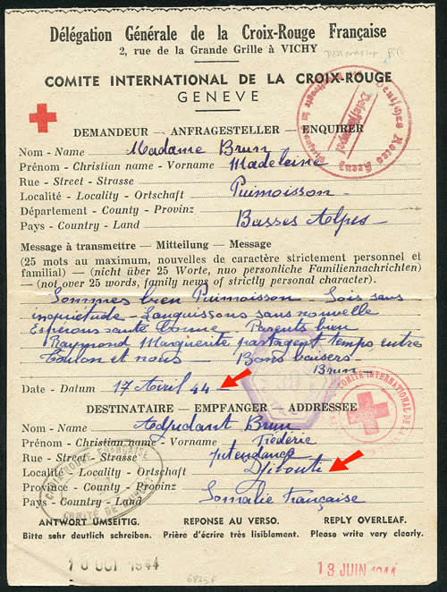 Message Croix-Rouge pour Djibouti