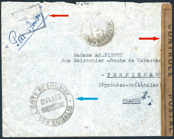 Lettre de la Milice Indigène de la Côte Fraçaise des Somalis novembre 1944