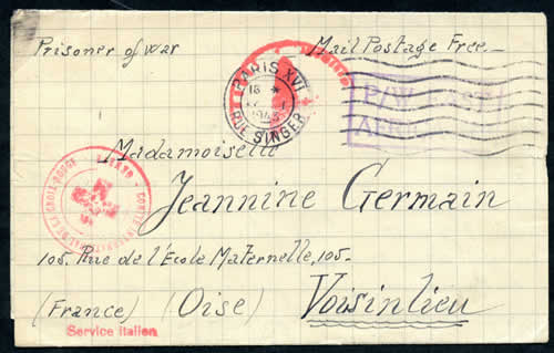 Lettre d'un prisonnier italien