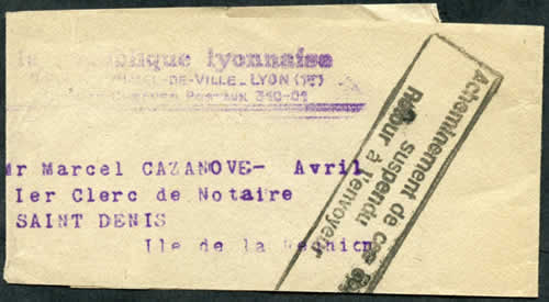 Réunion : bande de journal retour à l'envoyeur