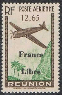 Timbre surchargé France Libre
