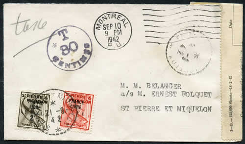 Lettre taxée à l'arrivée